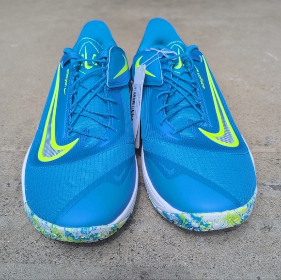 Nike Precision VII Easyon Blue and Neon Green Athletic Shoes Size 9 - Picture 2 of 4